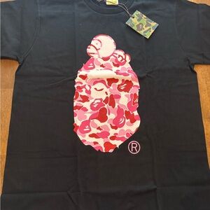 Bape Pink Head Black T-Shirt